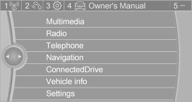 BMW X3. Displaying the button assignment