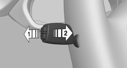 BMW X3. Switching the high beams on and off manually