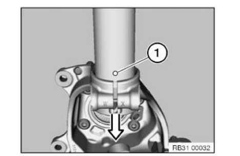 BMW X3 Service & Repair Manual - Removing and installing/replacing left or  right swivel bearing - Wheel bearings and stub axle