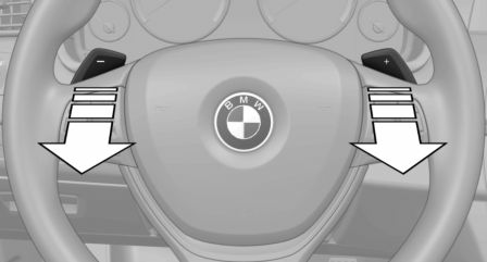 BMW X3. Shift paddles